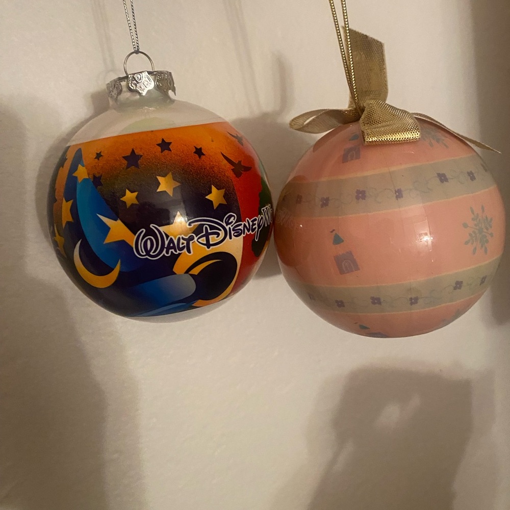 Disney World Blue and Pink Holiday Ornaments - Picture 2 of 7